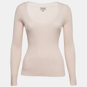 Temperly London Pink Rib Knit Round Neck Sweater M
